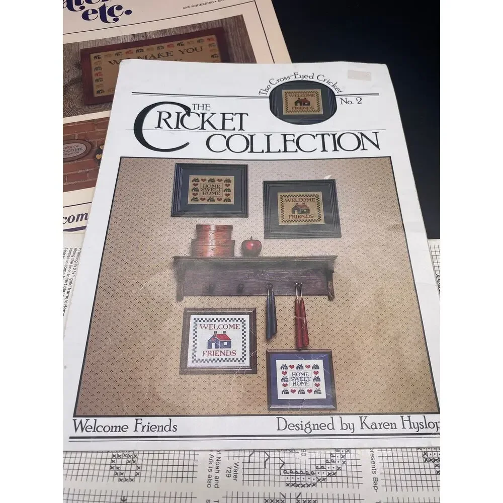 3 piece Cricket, Patches etc & christian monogram sewing cross stich patterns